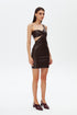 Bistre cut out vegan leather mini dress